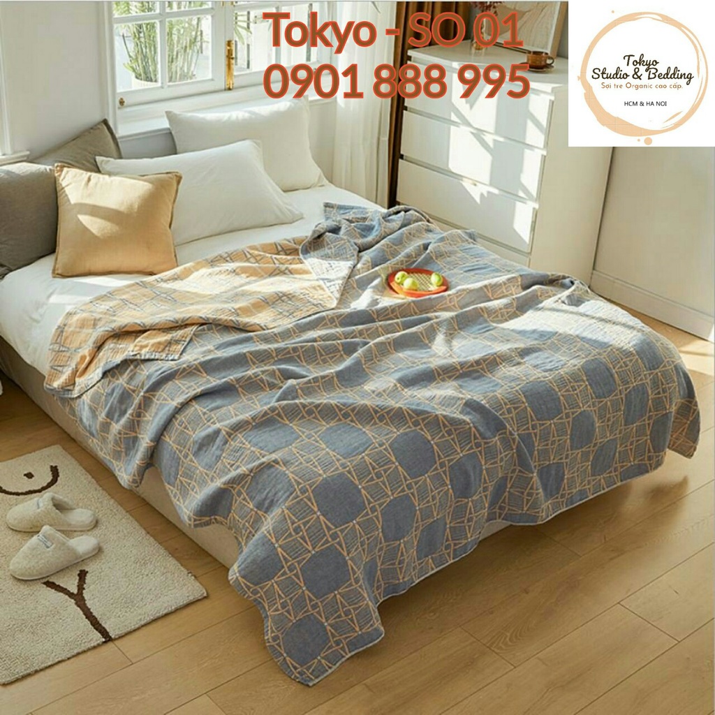 (XẢ) Chăn mền mùa hè Abraca Dabra cotton trơn/ sợi tre 100% điều hòa giải nhiệt hỗ trợ ngủ sâu thân thiện với làn(3)