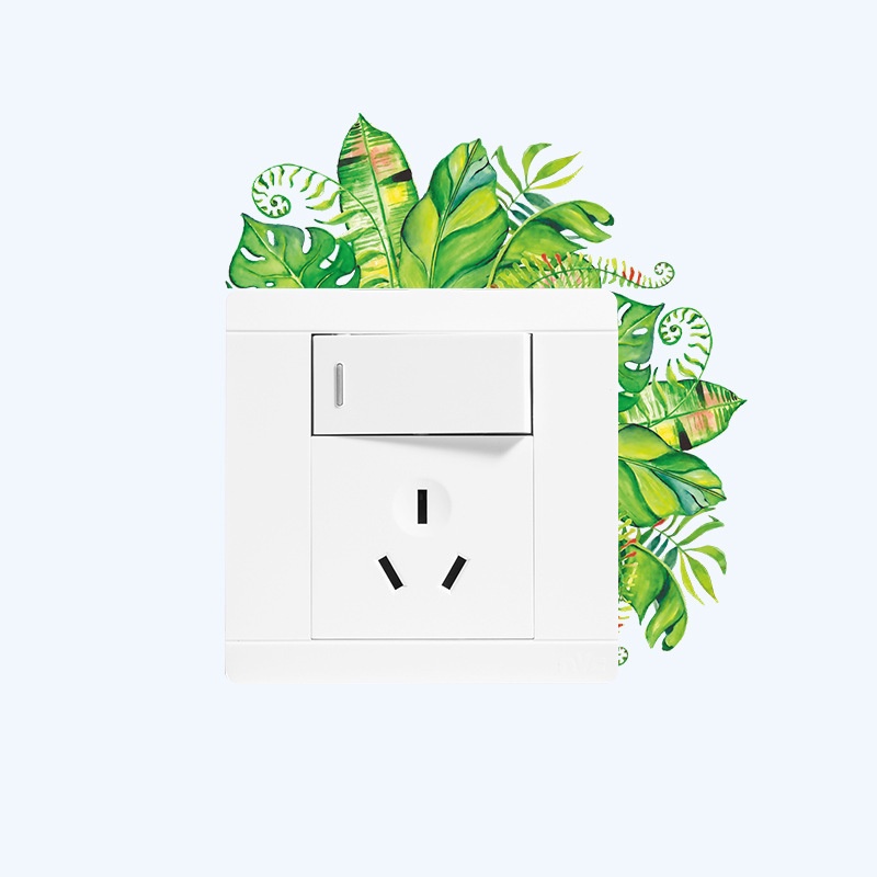 Miếng Dán Tường Trang Trí Hình Lá Xanh Bằng PVC DIY