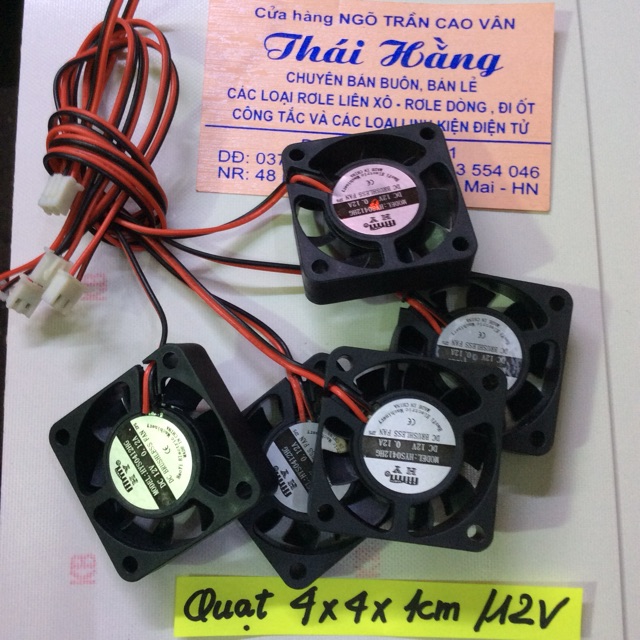 Quạt tản nhiệt 12 v- cỡ 4 x4 x1 cm giá cho 5 chiếc