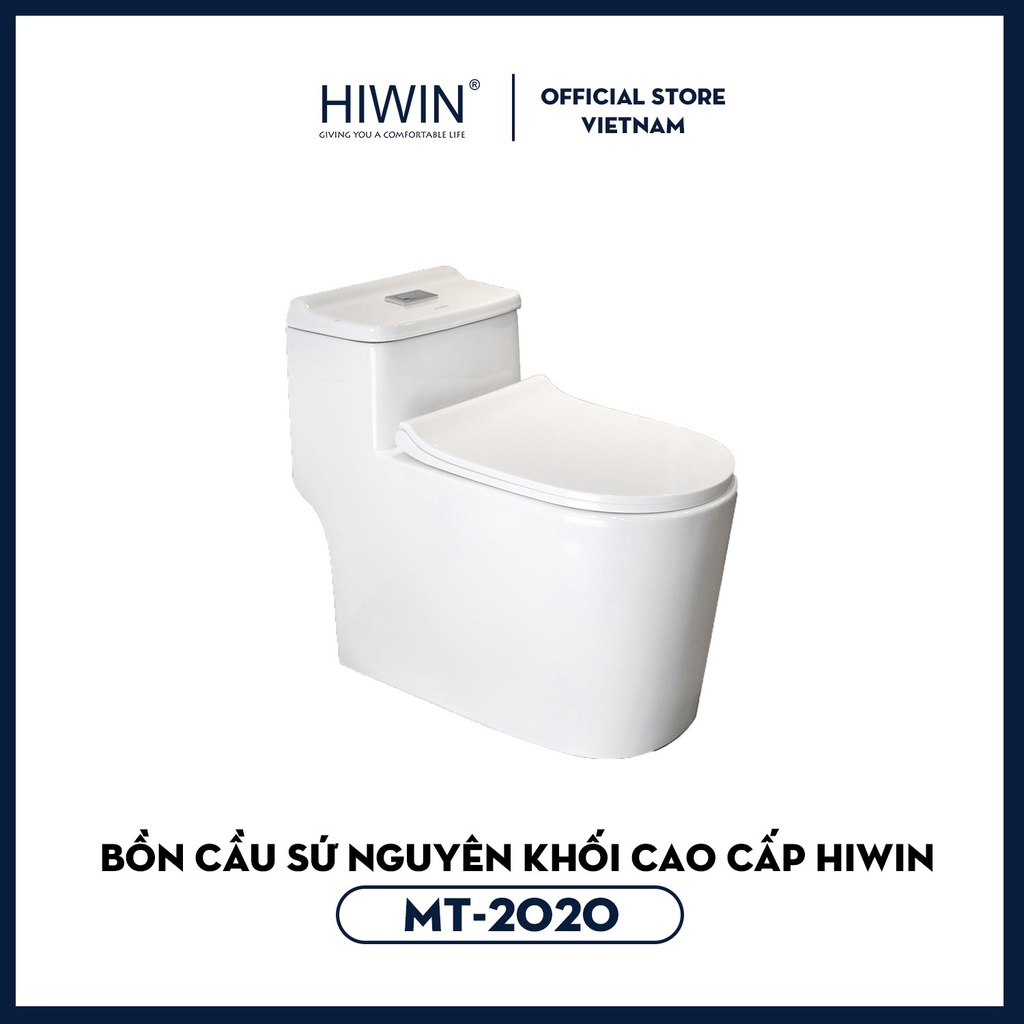 Bồn cầu nguyên khối sứ cao cấp Hiwin MT-2020 sang trọng 680x380x610mm