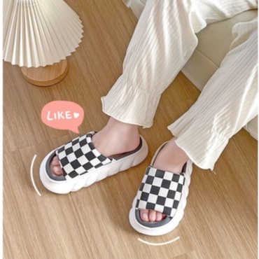 Dép Nữ Bánh Mì Đế Giày Quai Caro Nhiều Màu Thời Thượng CAMSTORE H1