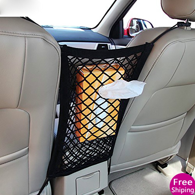 Túi Lưới Đựng Đồ Hai Lớp Gắn Lưng Ghế Xe Hơi Tiện Lợi