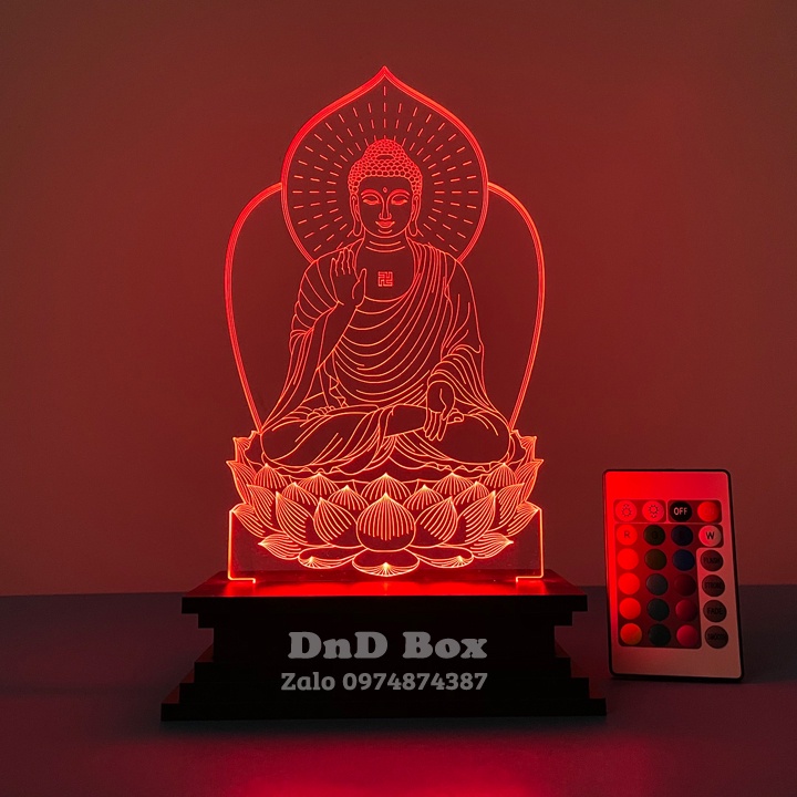 Đèn led 3D hình Phật A Di Đà ❤️FREESHIP❤️ Mẫu hình ngồi - Shop DnD