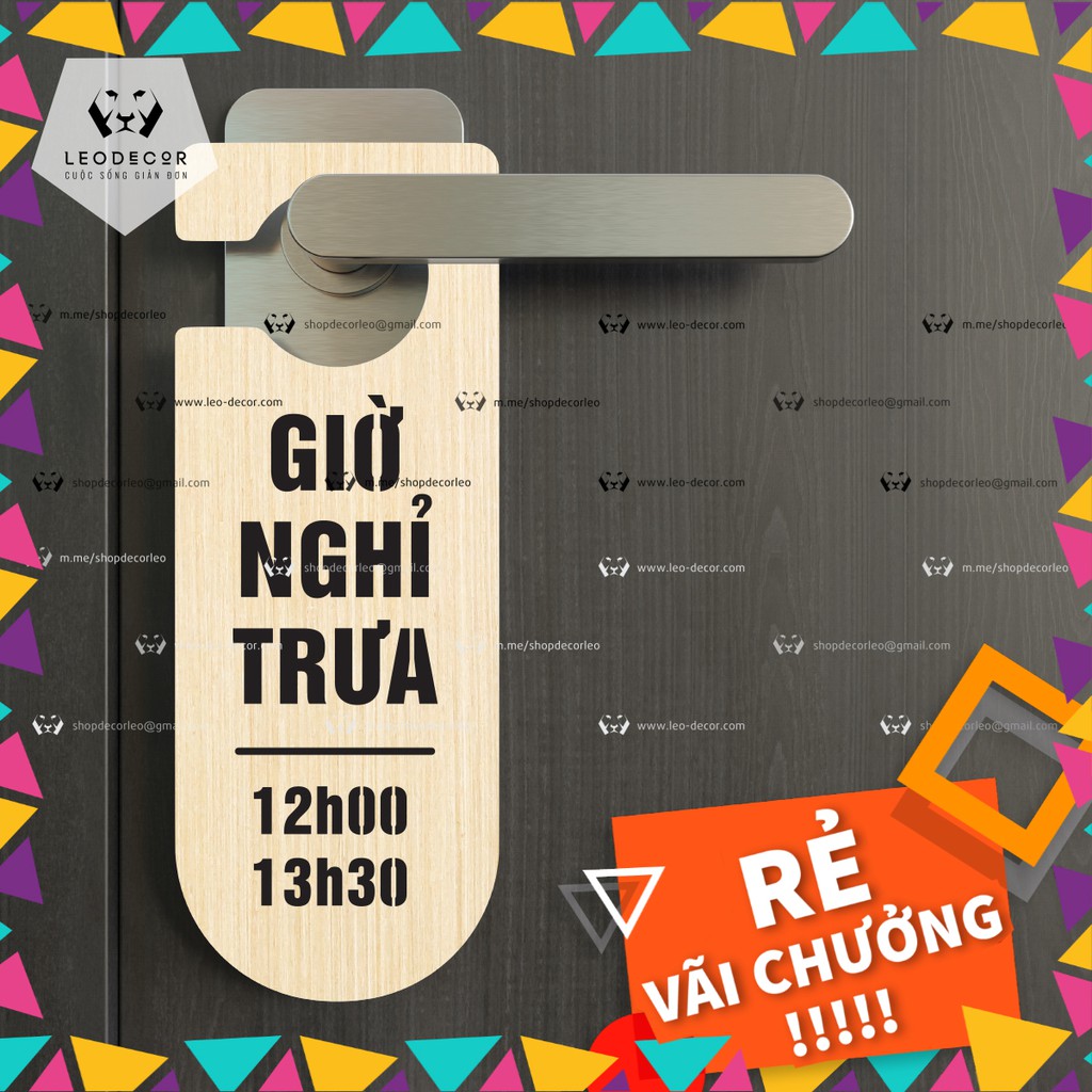 💥[ SIÊU HOT ]💥 Bảng treo cửa phòng khách sạn 2 mặt thông báo dọn phòng, không làm phiền bằng gỗ cắt lâser 🔥