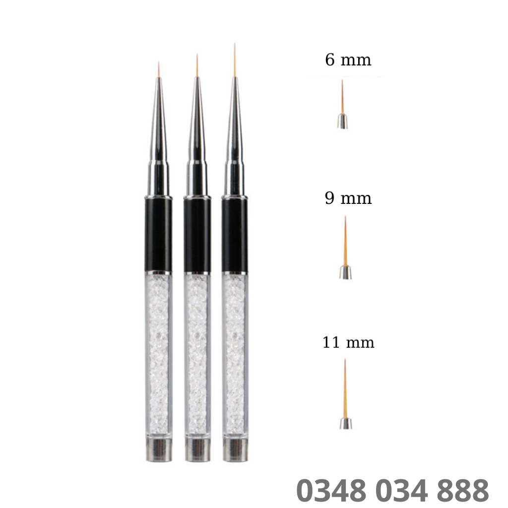 Cọ nét cán đá cao cấp 3 sizes  - Cọ vẽ nail chuyên dụng