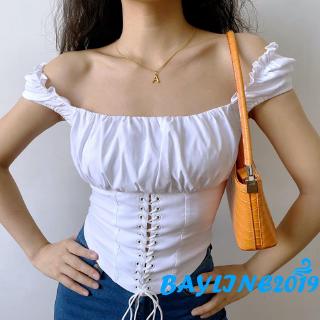 Áo Kiểu Tay Phồng Cổ Vuông Phong Cách Retro Xinh Xắn Thời Trang Cho Nữ