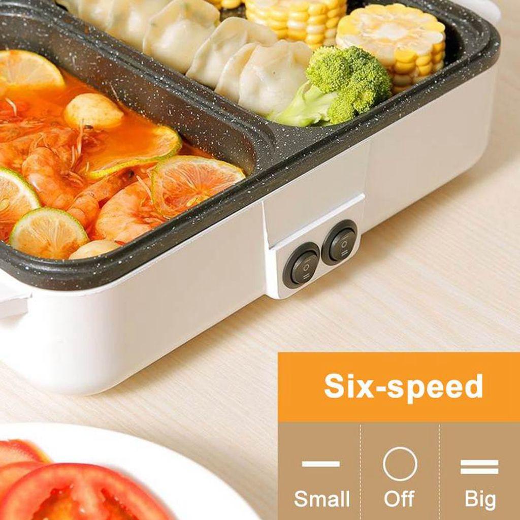 YIYU Nồi Nấu Lẩu / Nướng Bbq Mini 2 Trong 1 Đa Năng Có Thể Điều Chỉnh Cho Nhà Bếp