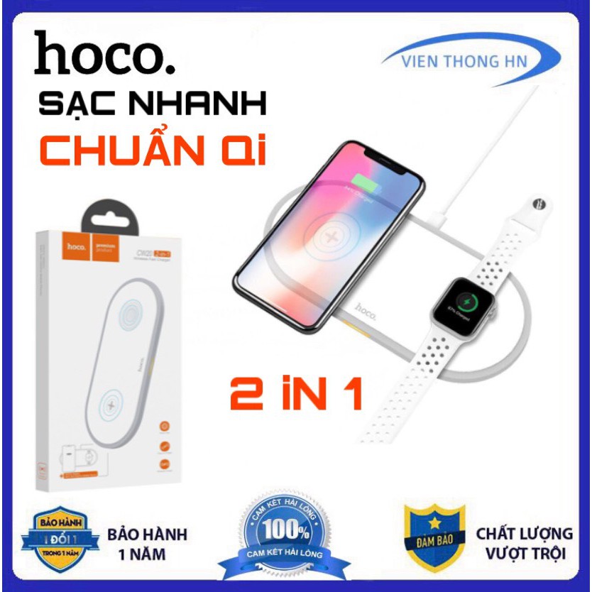 Đế sạc nhanh 10w không dây 2 in 1 hoco cw20 - sạc không dây sạc nhanh 10w 2 in 1 hoco cw20 - vienthonghn