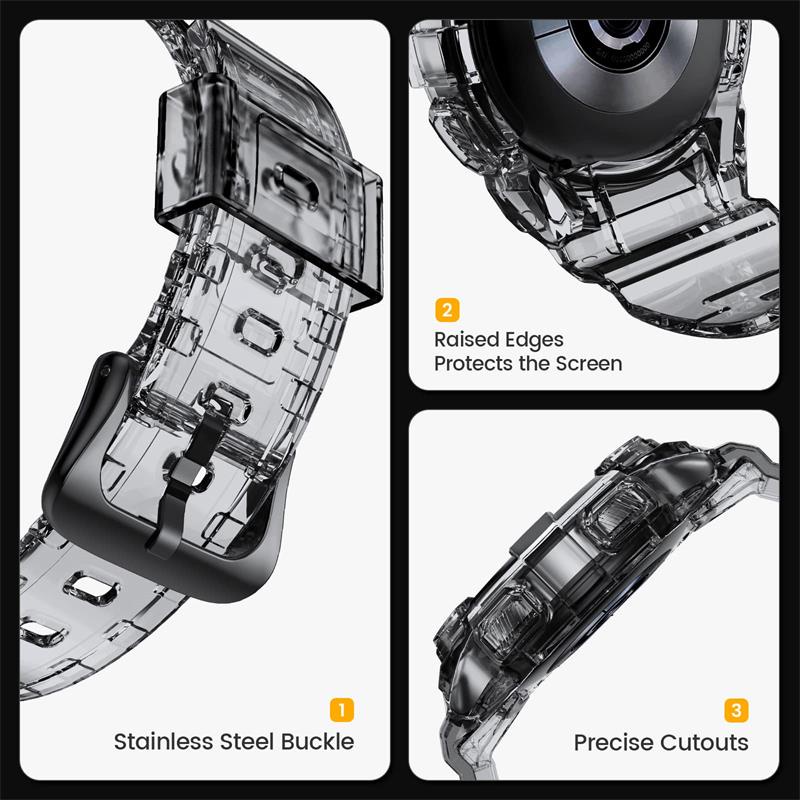 SAMSUNG Bộ Dây Đeo Silicone Trong Suốt + Ốp Bảo Vệ Cho Đồng Hồ Thể Thao Galaxy Watch 5 4 40mm 44mm Galaxy Watch 4 5