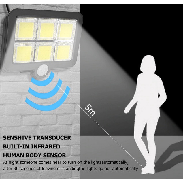 Đèn Năng Lượng Mặt Trời 120LED - Siêu Sáng ,Có Remote Nhiều Chế Độ