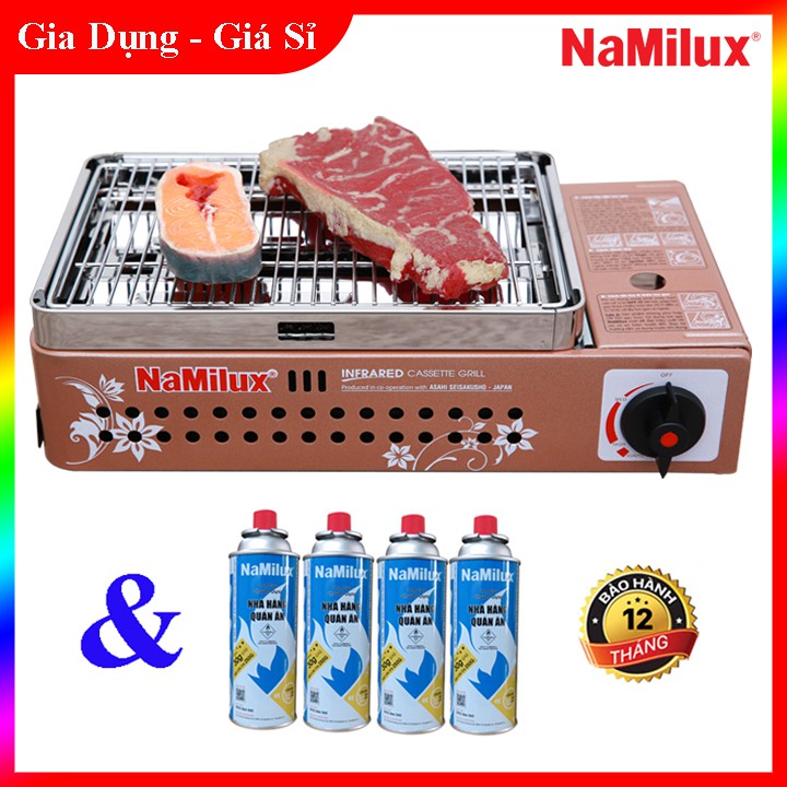 Bếp Nướng Gas Mini Hồng Ngoại Namilux NA-24N, An Toàn Sử Dụng, Hàng Chính Hãng, Bảo Hành 12 Tháng