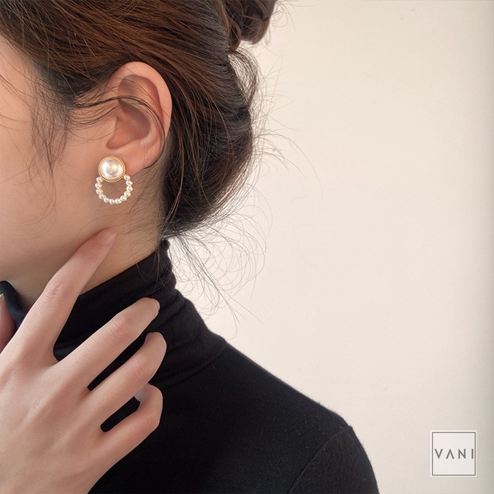 Bông Tai To Tròn Đính Hạt Châu Phong Cách Hàn Quốc - Vani Store [TS000466-O18]