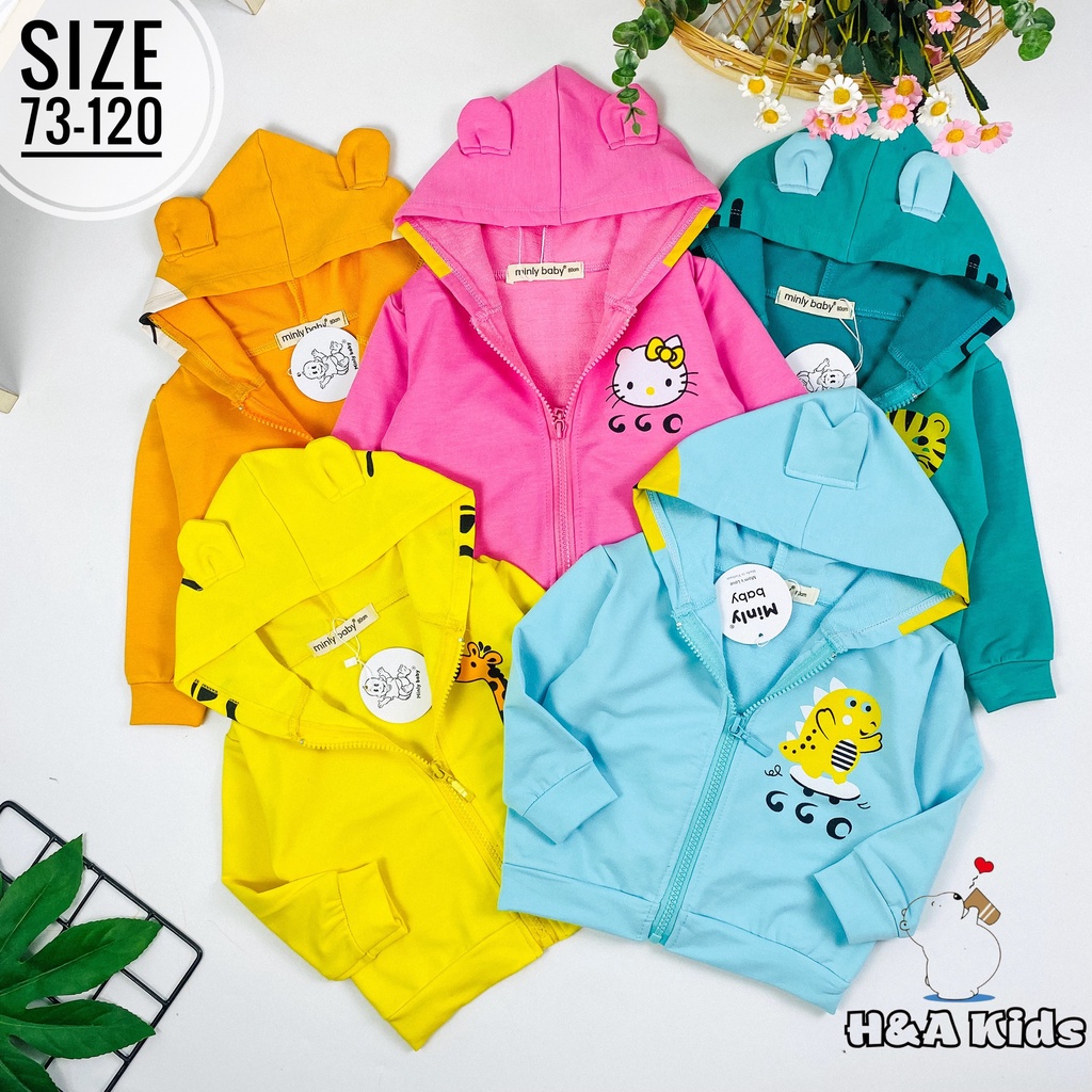 Áo khoác cho bé MINLY BABY da cá cao cấp size 6-18kg