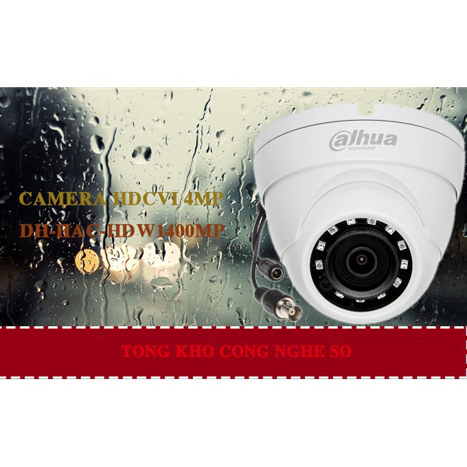 {Giá Hủy Diệt} Camera Dome HDCVI hồng ngoại 4.0 Megapixel DAHUA HAC-HDW1400MP - HÀNG CHÍNH HÃNG .