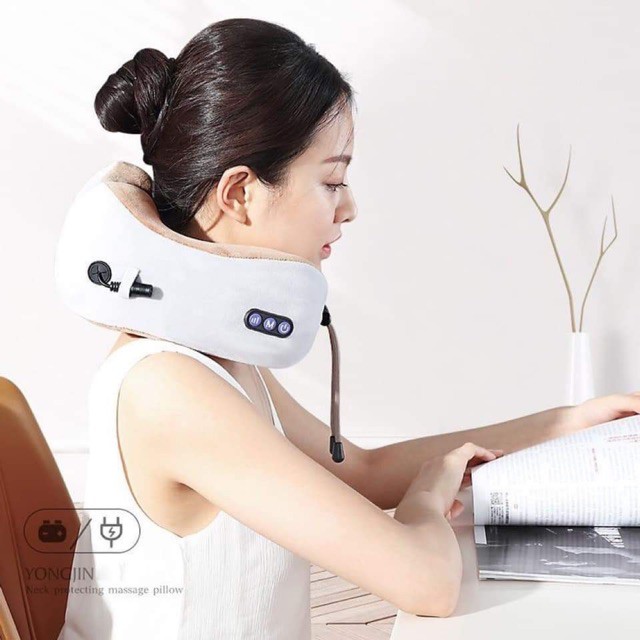 Gối Massage Hồng Ngoại Cổ Vai Gáy Cao Cấp ❤️FREESHIP❤️ Gối Massage U-shaped Điều Trị Vết Thương, Đau Mỏi Cổ Gáy