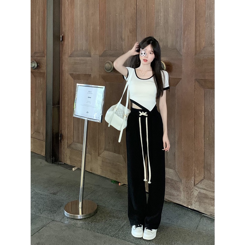 Cocory vn Áo Croptop Dệt Kim Tay Ngắn Dáng Ôm Thời Trang Mùa Hè Quyến Rũ Cho Nữ