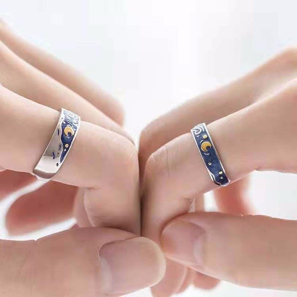 Nhẫn Cặp Phong Cách Vintage Thời Trang|Vòng Tay Kim Loại Nhiều Màu Sắc Thời Trang