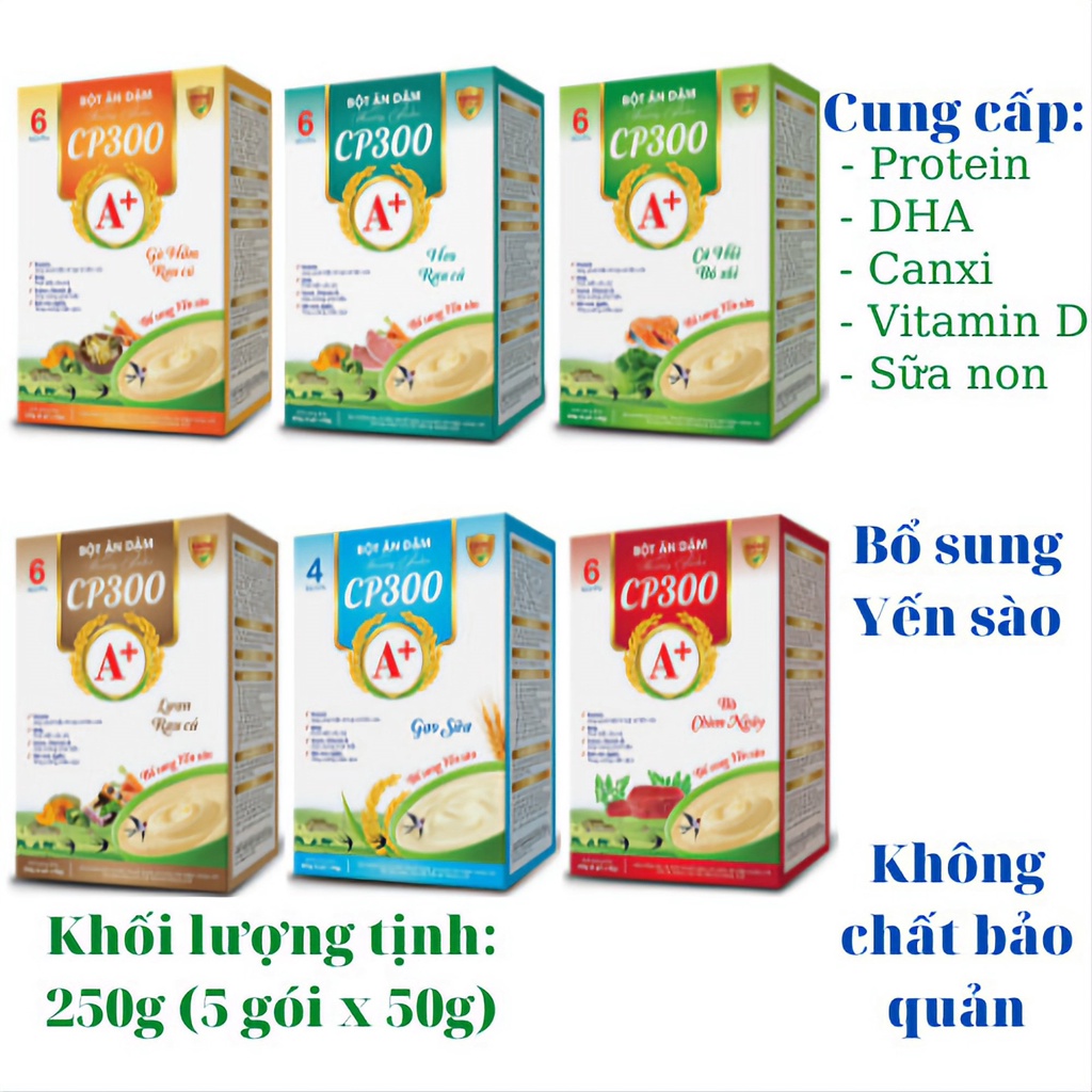 Bột ăn dặm CP300A+ 250g - Giúp phát triển trí tuệ và tầm vóc, phát triển não bộ, xương răng, tăng cường miễn dịch