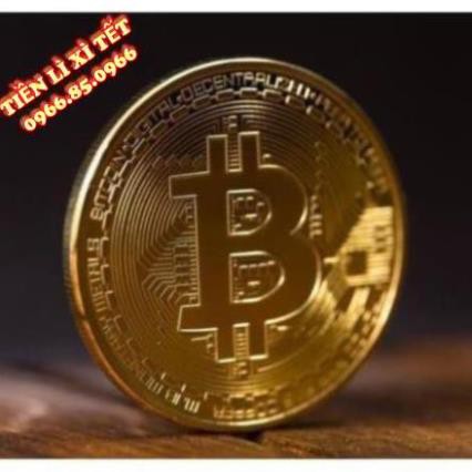 Đồng Xu Bitcoin Mạ Vàng 24k có hộp đựng