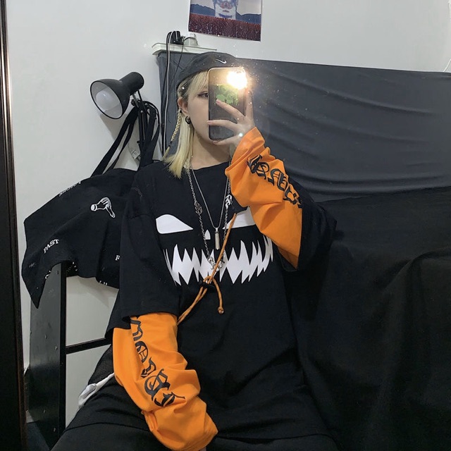 (Order) Áo thun phối tay bí ngô ulzzang unisex 🔥 | BigBuy360 - bigbuy360.vn