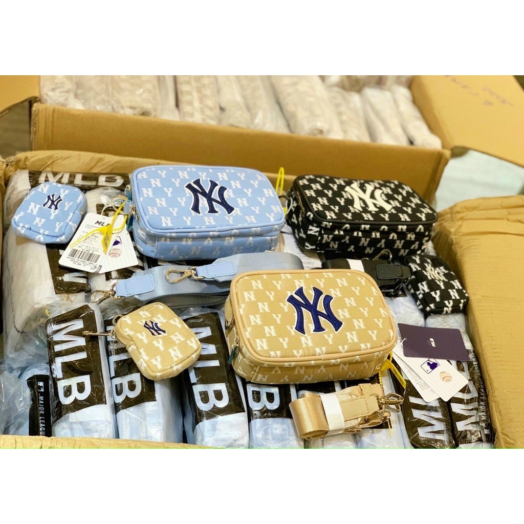 Túi MLB đeo chéo form vuông nhỏn nhắn kèm túi nhỏ chất vải dày dặn