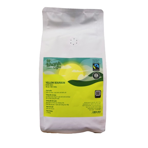 [ Mùa mới] Cà Phê Yellow Bourbon Võ Khanh Cầu Đất Arabica 100% K Phiêu (Túi 500g)- Tặng Phin và muỗng inox vàng óng ánh