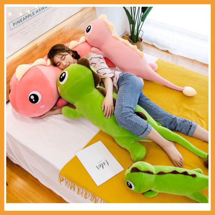 Gấu bông khủng long đuôi tim, Thú nhồi bông khủng Long , Màu Hồng. Xanh, bông mềm. size 60cm