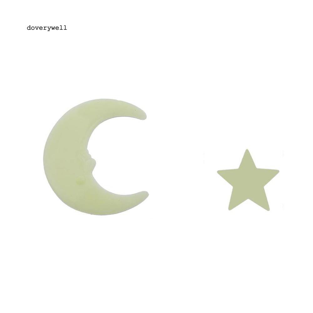 Set 12 nhãn dán tường hình ngôi sao dạ quang sáng tạo