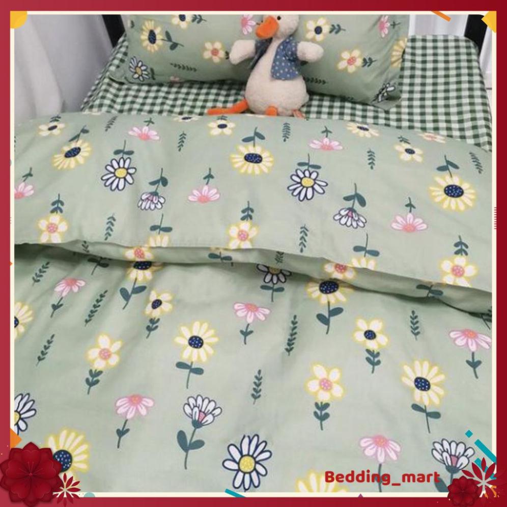 Bộ chăn ga gối cotton poly hoa cúc vàng nhập khẩu bộ 4 món Chăn, ga , 2 vỏ gối