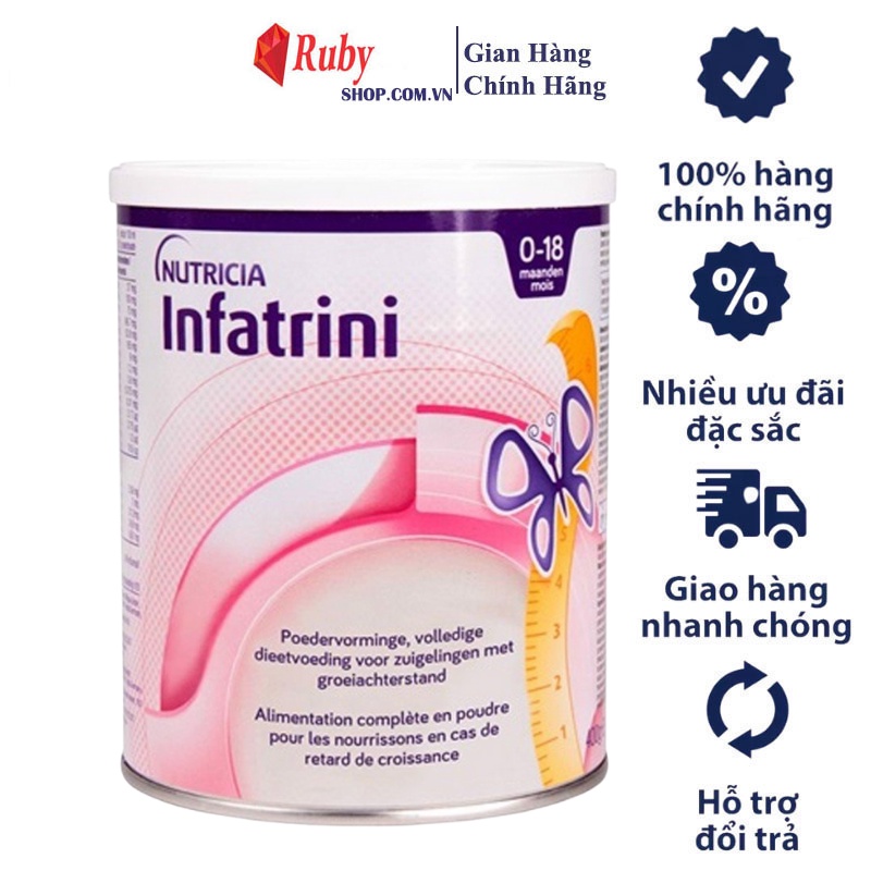 Sữa Bột Nutricia Infatrini Đức Lon 400g Dành Cho Các Bé Sinh Non, Sinh Thiếu Tháng, Nhẹ Cân, Suy Dinh Dưỡng