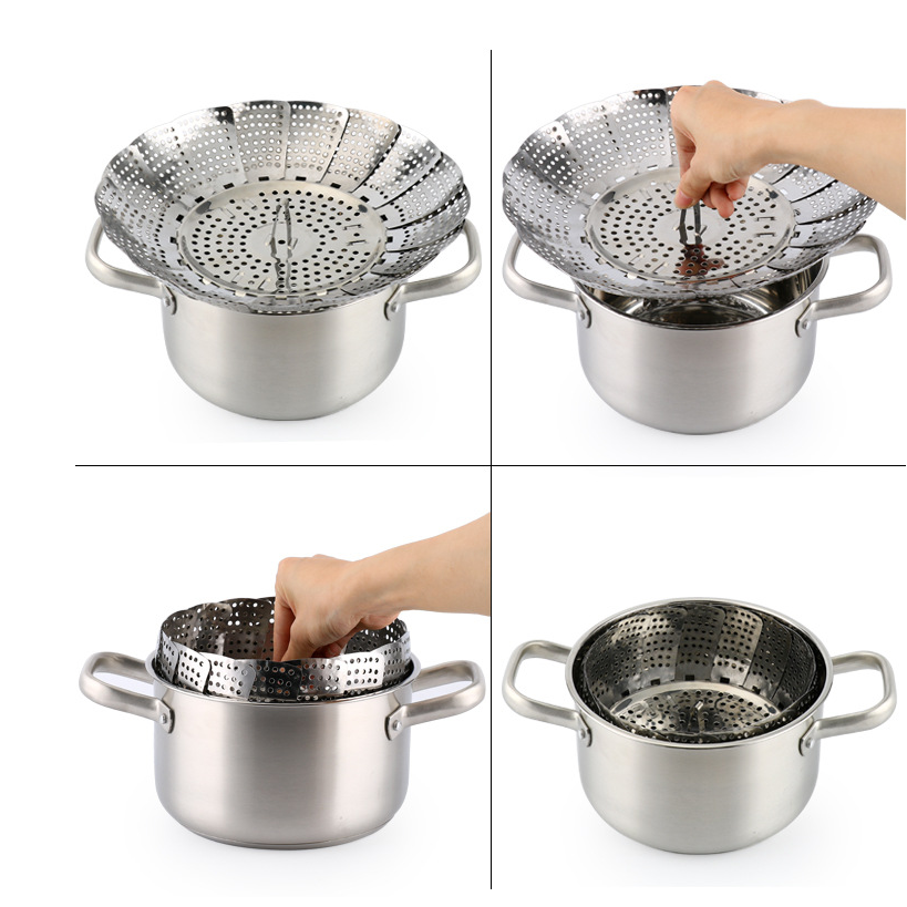 Khay Hấp Thức Ăn Bằng Thép Không Gỉ Hình Lá Sen