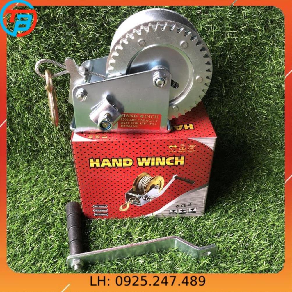 Tời quay tay 1200lbs-554kg CÁP THÉP Thái Bình Vina