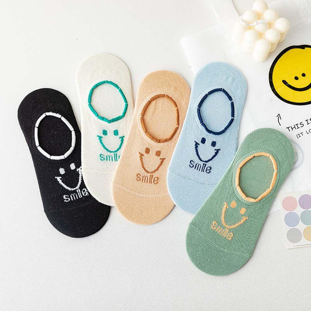 Tất Cổ Thấp Chống Trượt In Hình Mặt Cười Đáng Yêu VANES1