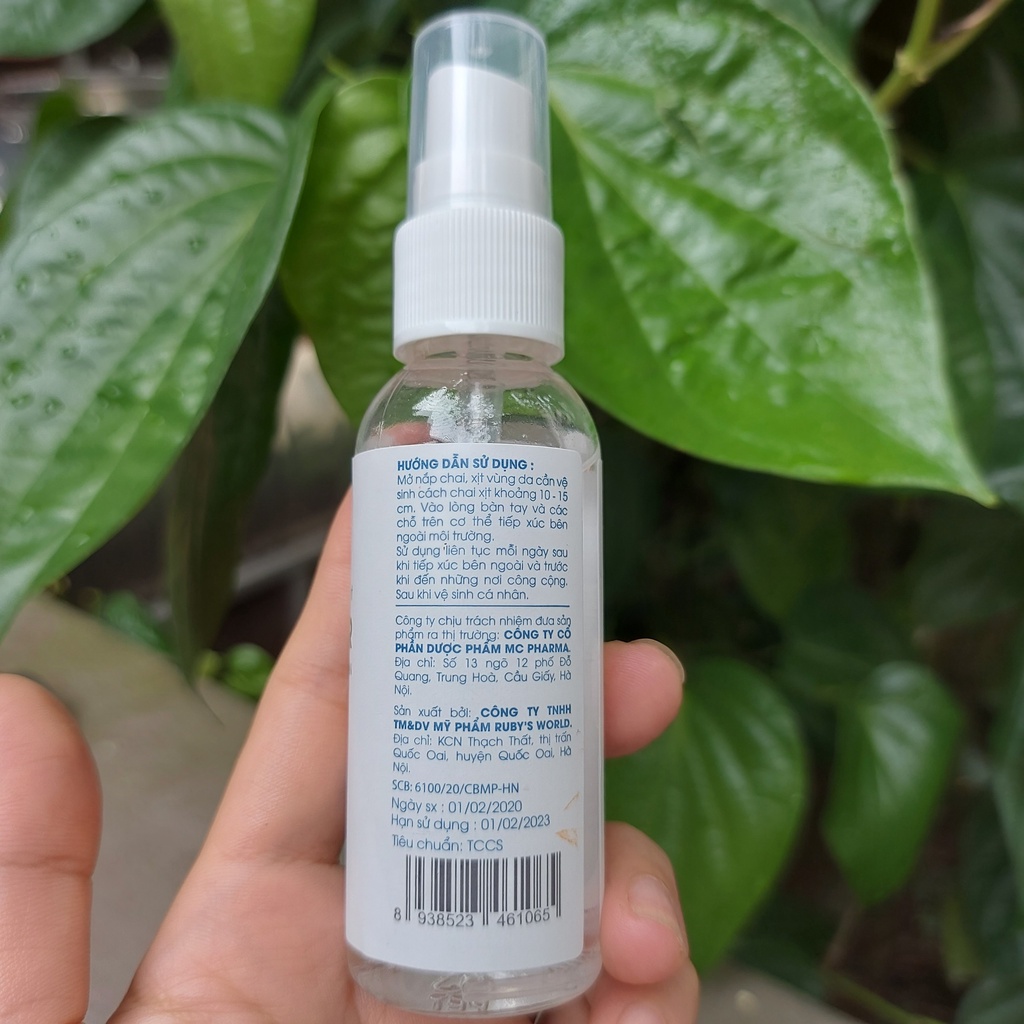 Xịt rửa tay sát khuẩn,kháng khuẩn,dưỡng ẩm,không khô da 60ml | BigBuy360 - bigbuy360.vn