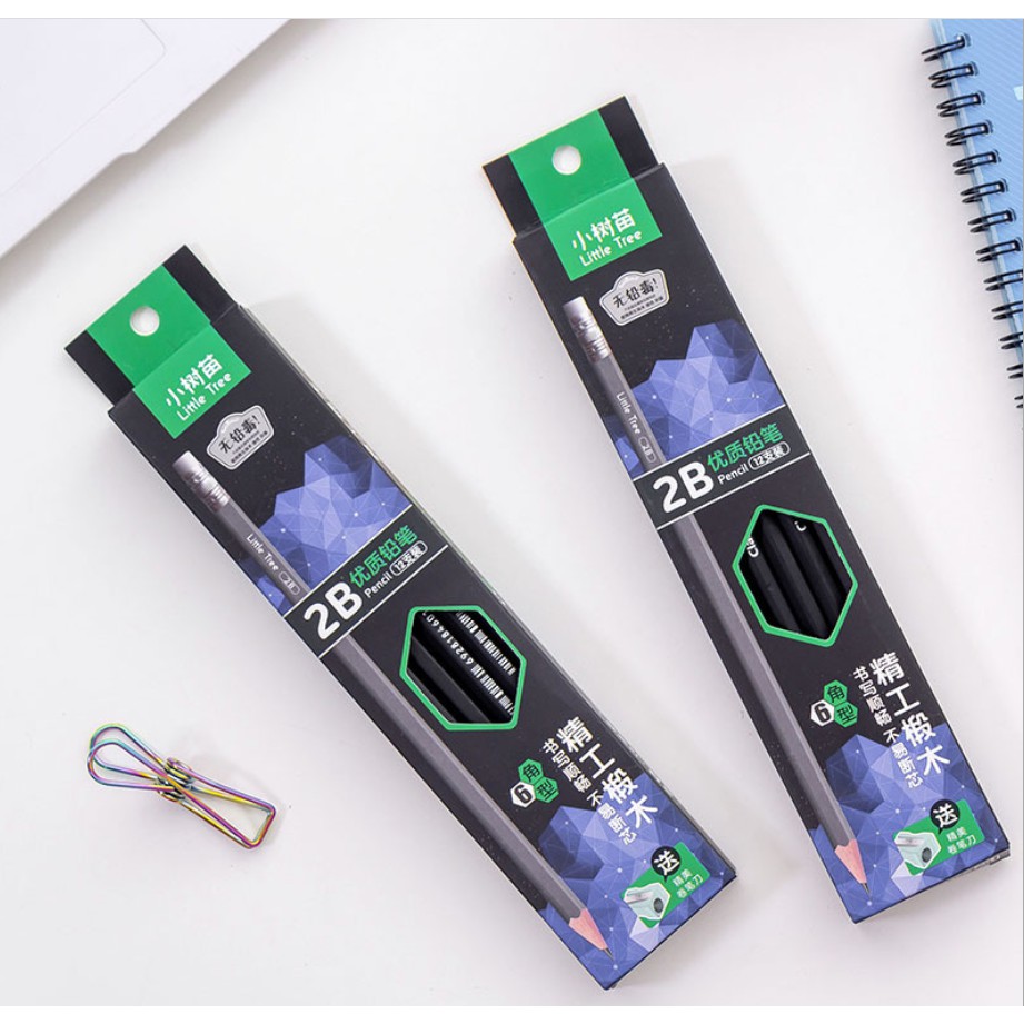 [FREESHIP] Bút chì 2B PENCIL- Bút chì gỗ cao cấp (HỘP 12 Chiếc) viết cực mướt