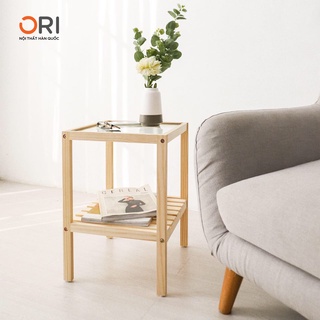 Kệ Đầu Giường Mặt Kính Gỗ Tự Nhiên - GLASS SHELF NATURAL - ORI NỘI THẤT HÀN QUỐC