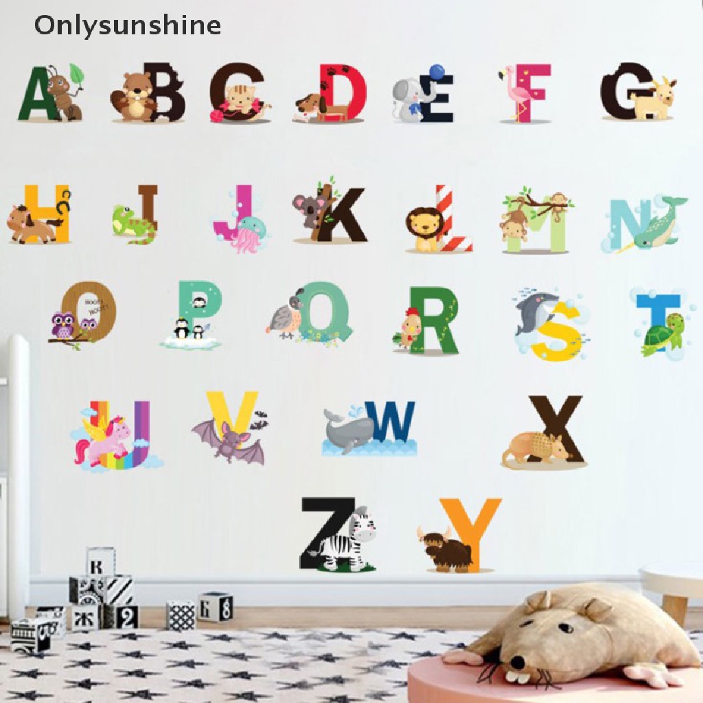 Set 26 Chữ Cái Và Động Vật Hoạt Hình Trang Trí Phòng Bé