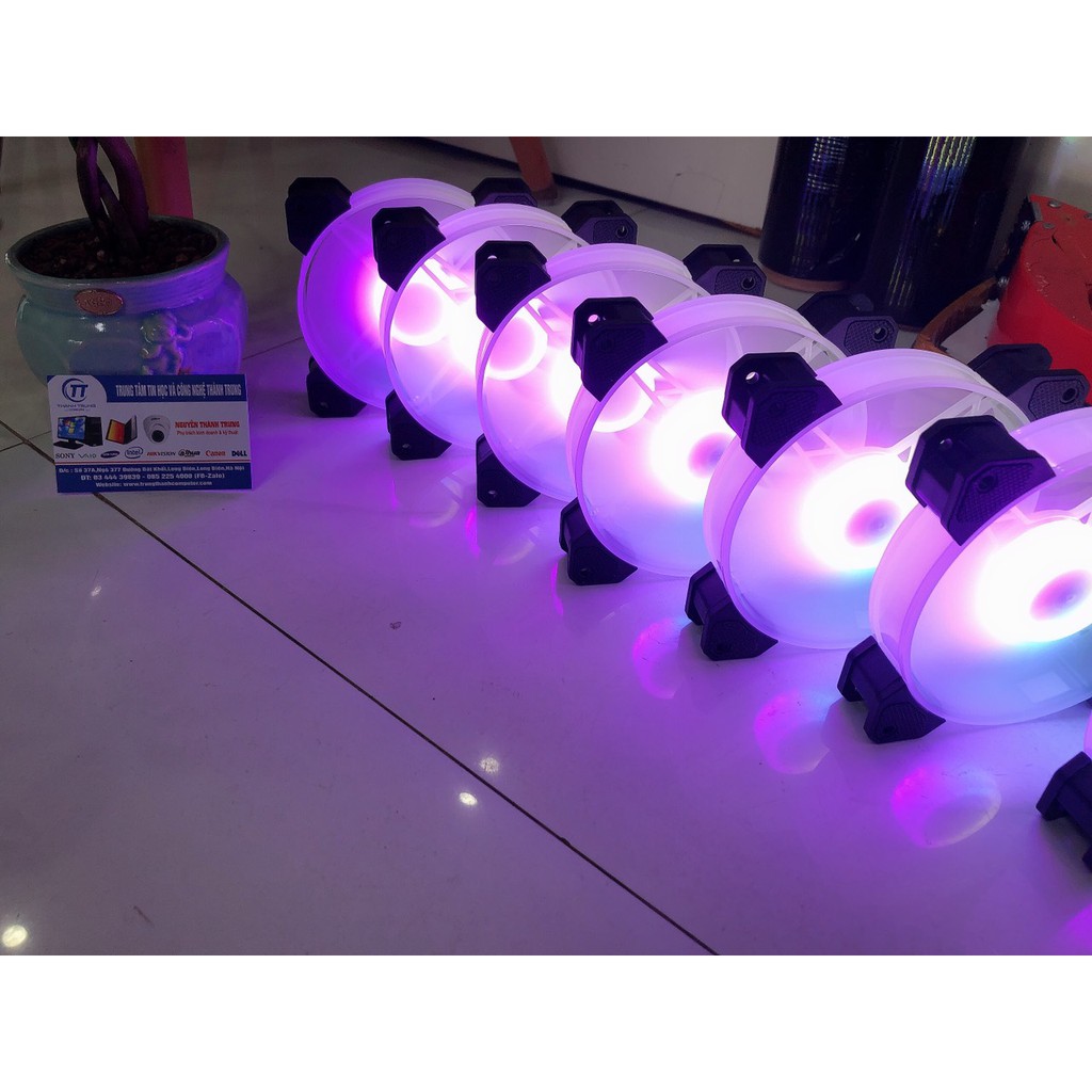 Quạt Tản Nhiệt Fan Led Coolmoon Y1 Led RGB - Đồng Bộ Hub Coolmoon (Dùng qua Hub chuyển đổi nguồn)