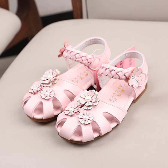 sandal công chúa bé gái size 21-25 đính bông quai đan