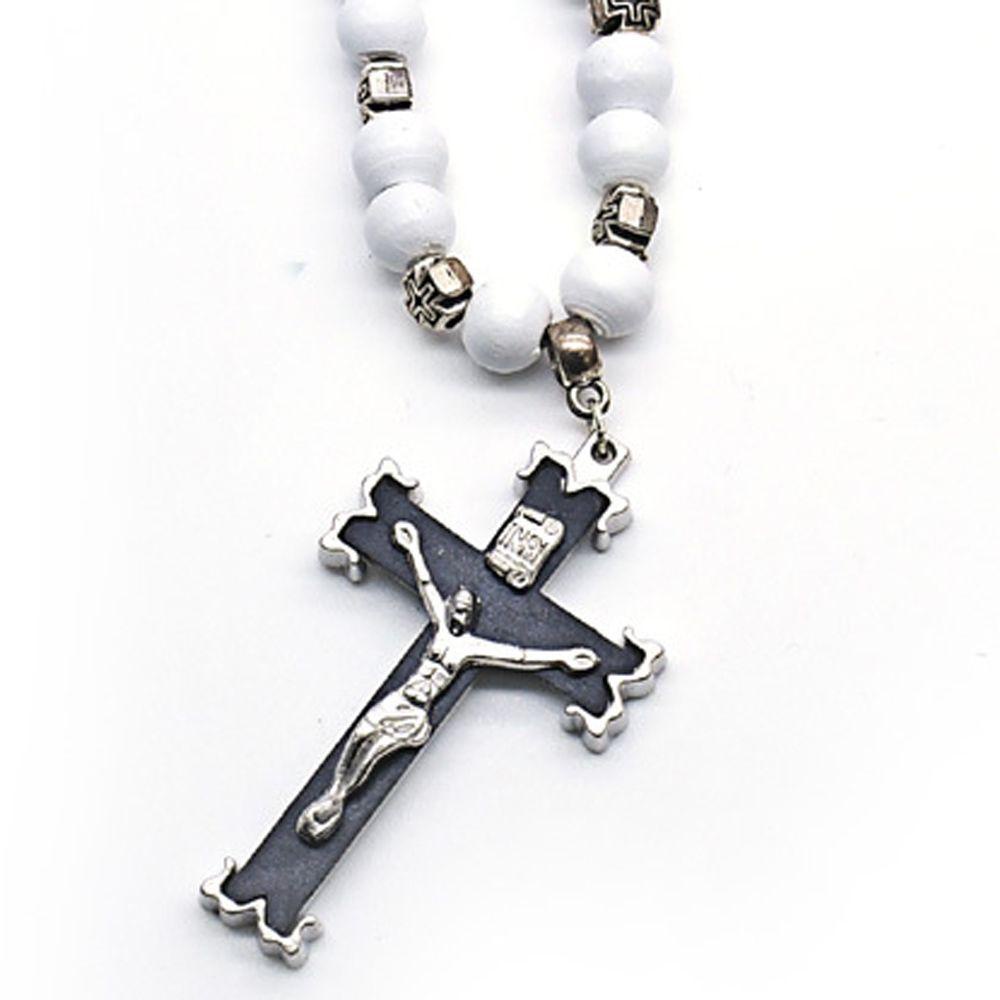 Vòng Cổ Choker Chuỗi Hạt Gỗ Mặt Thánh Giá Phong Cách Rock Gothic Thời Trang Cho Nữ