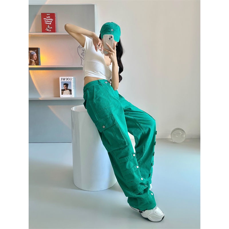Quần Jean Ống Rộng Dáng Suông Cỡ Lớn Phong Cách Retro Mỹ Cho Nữ