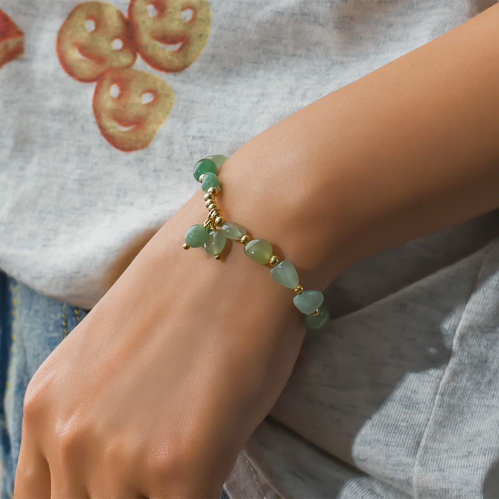 Vòng Tay Chuỗi Hạt Đá Aventurine Thời Trang Cho Nam Và Nữ