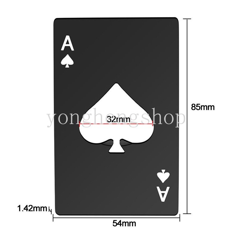 Dụng Cụ Mở Nắp Chai Hình Lá Bài Poker Bằng Thép Không Gỉ