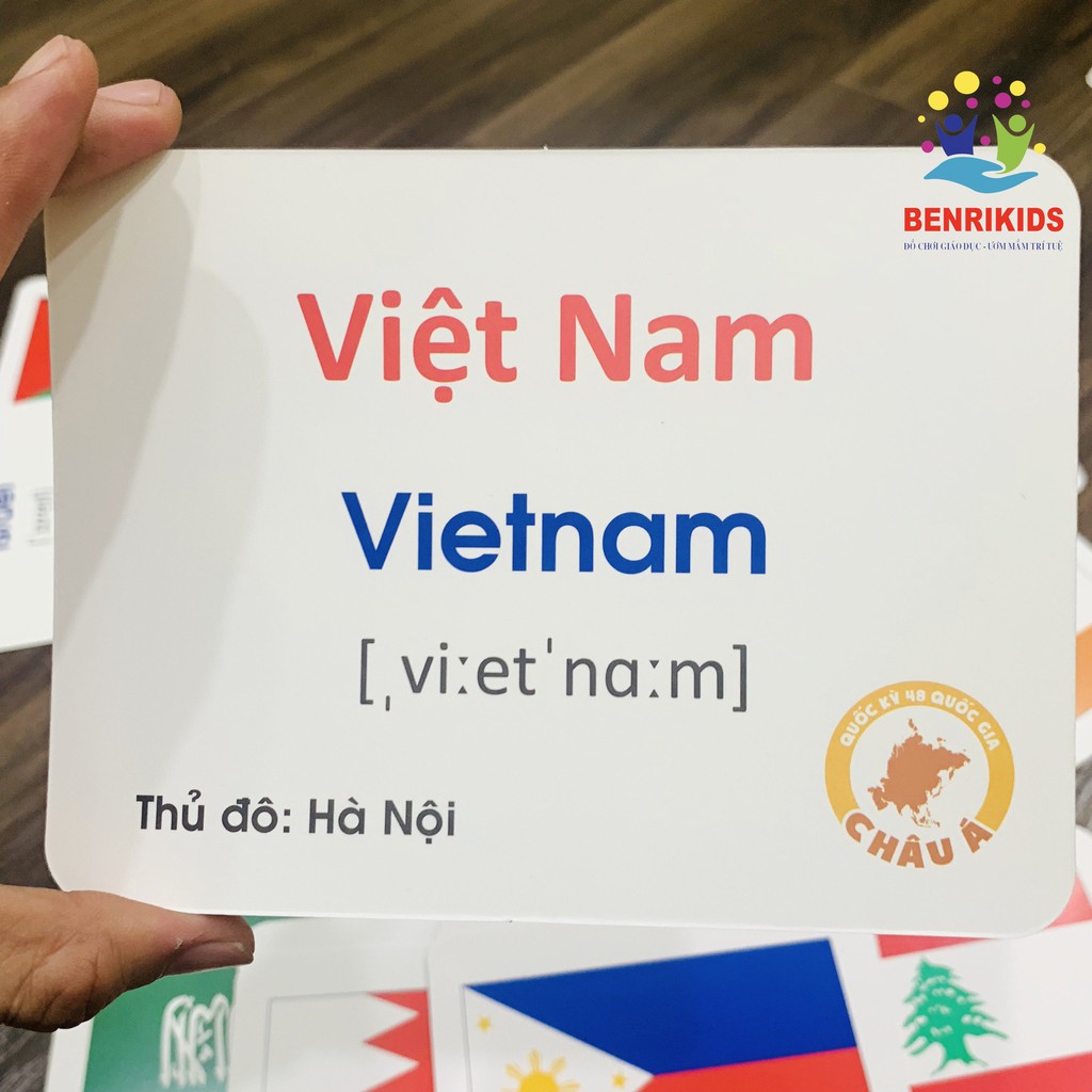 Bộ Thẻ Học Thông Minh Flash Card Quốc Kỳ Các Quốc Gia Bộ Đầy Đủ 5 Châu Lục Cho Bé