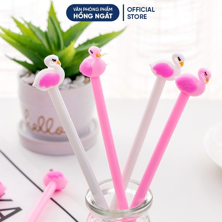 Bút bi cute thiên nga, bút bi nước mực gel đen ngòi 0.5mm nhiều màu dễ thương đồ dùng học tập văn phòng phẩm B19