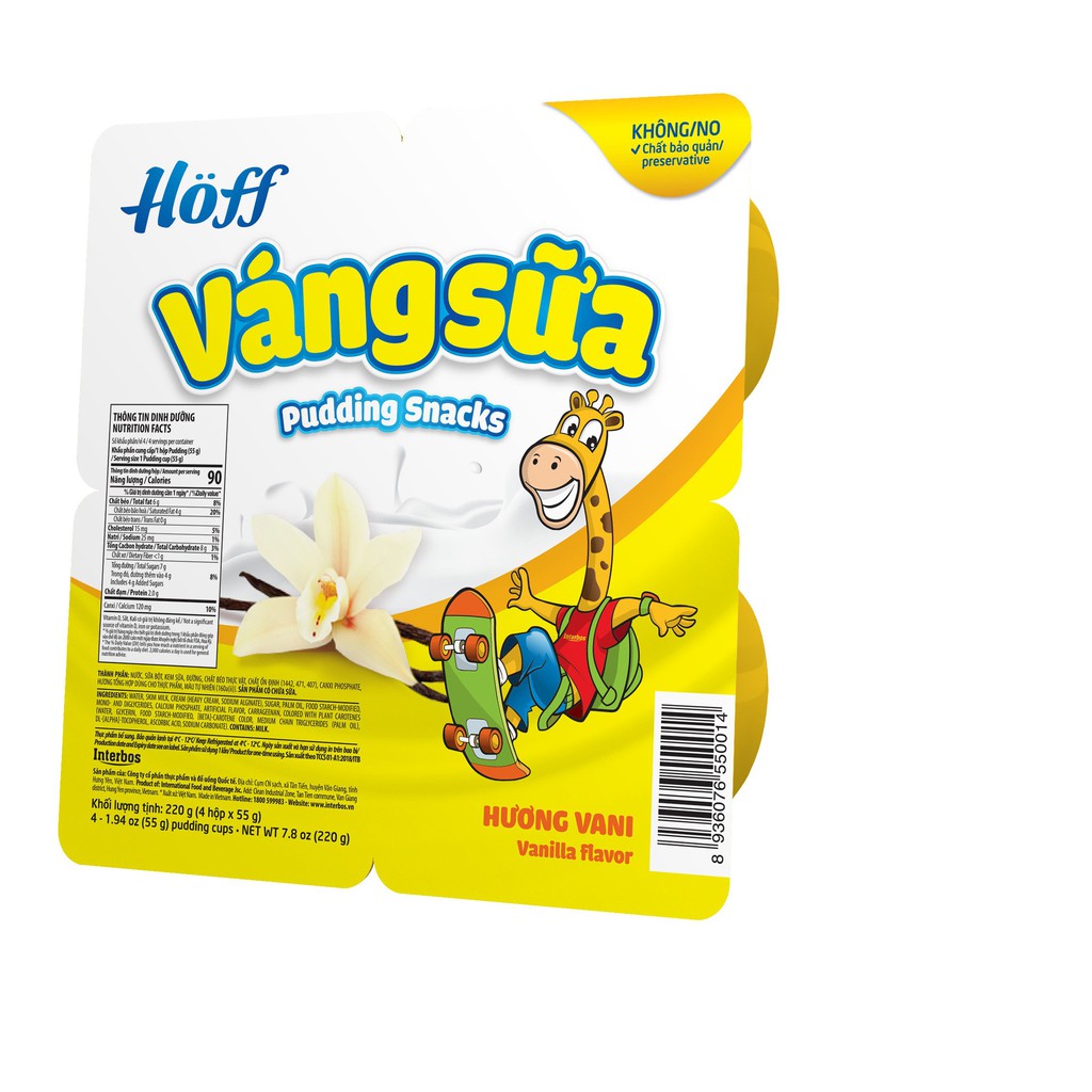Váng Sữa vị Vani HOFF (4 vỉ - 16 hộp)