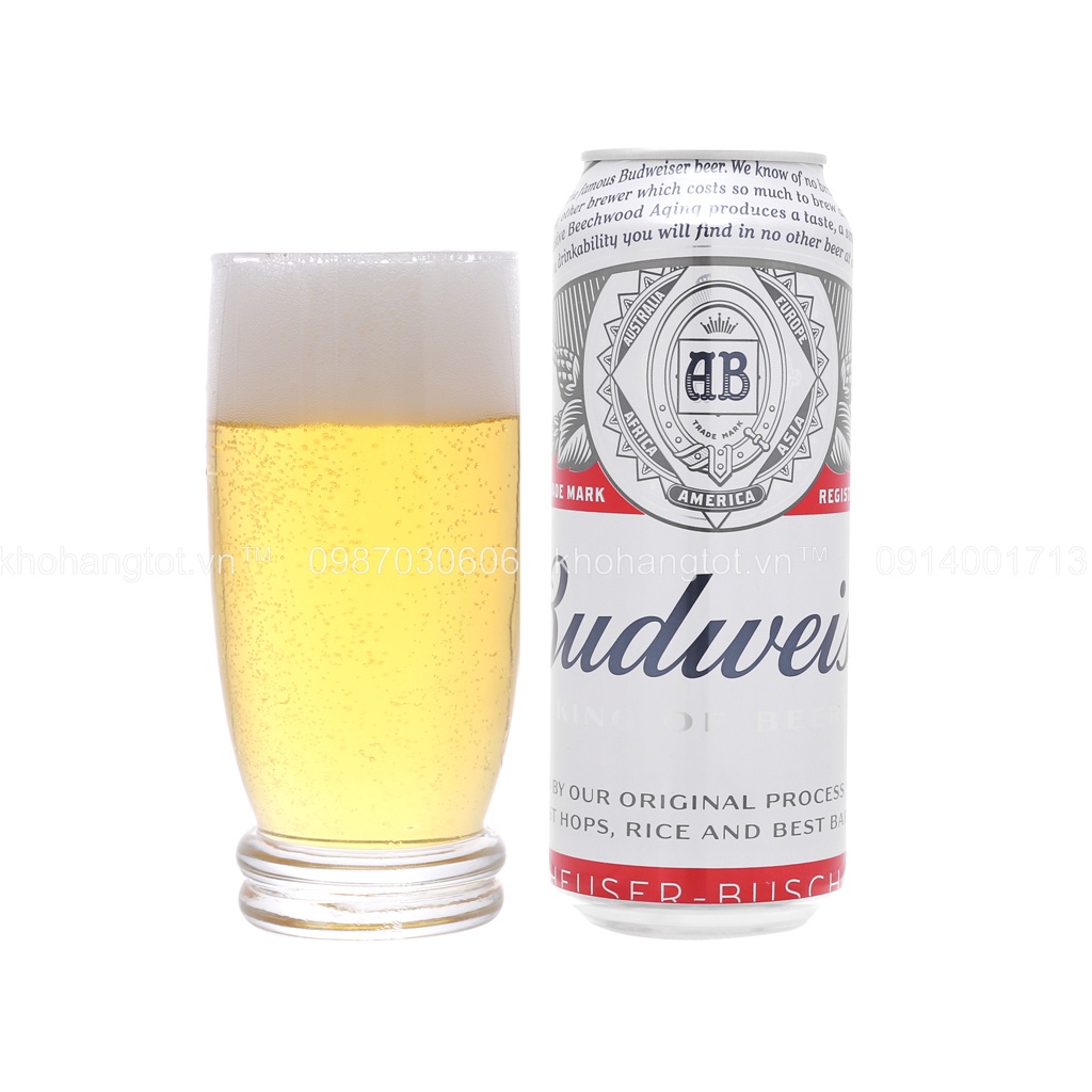 Lon bia Budweiser 500ml lẻ dùng thử | Lon cao | Chính hãng