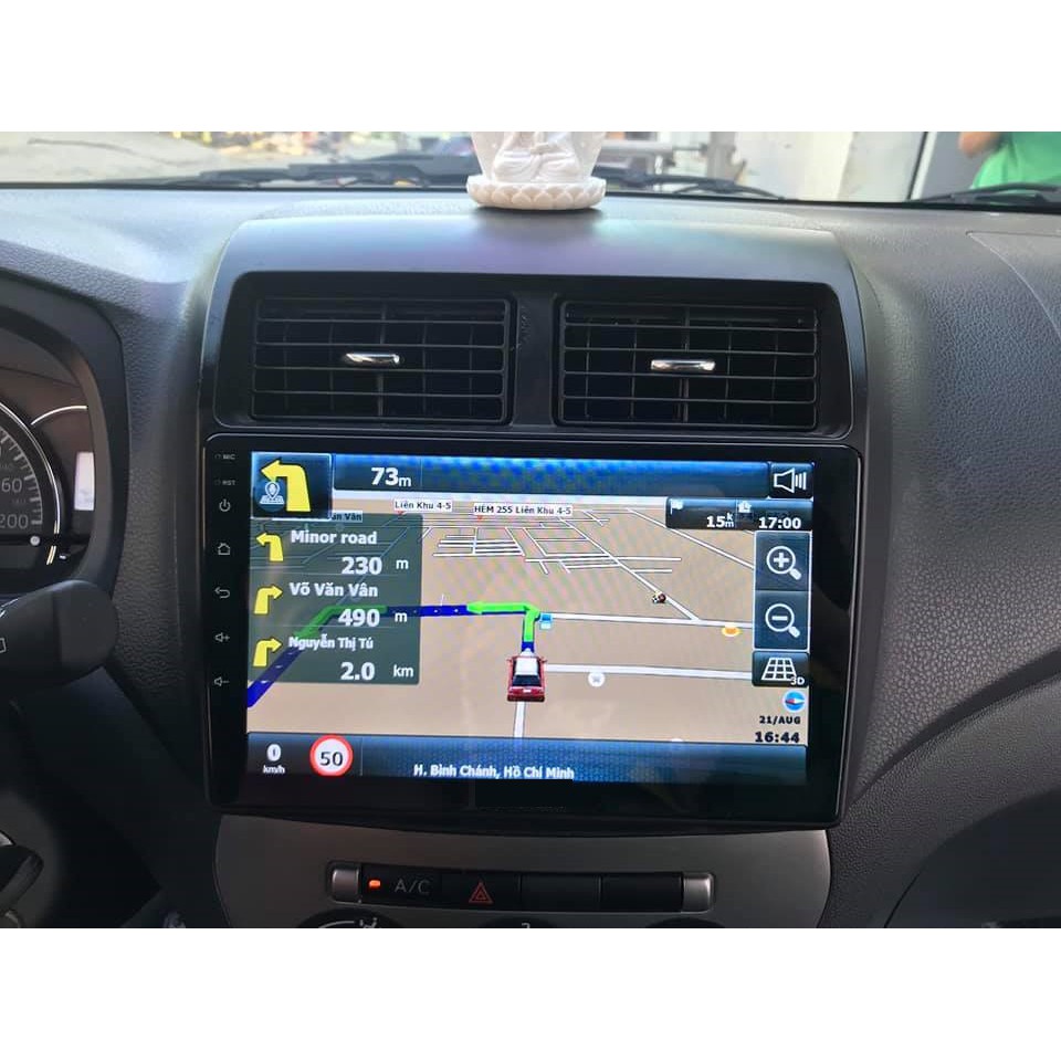 Màn hình android cho xe TOYOTA WIGO hỗ trợ cắm sim 4g thu phát wifi tiện lợi. tích hợp điều khiển nút bấm trên vô lăng