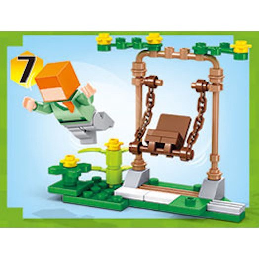 Đồ chơi lắp ráp, mô hình phối cảnh trong rừng, khu vườn theo phong cách minecraft