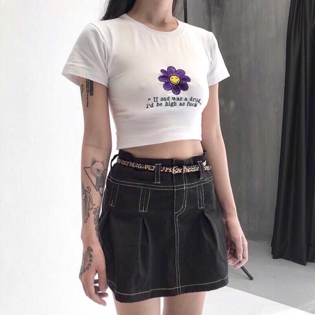 Áo thun nữ tay ngắn croptop